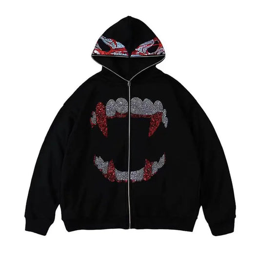 RHINESTONE GHOST FACE HOODIE